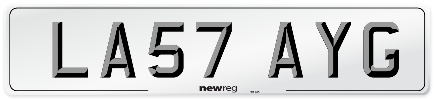 LA57 AYG Number Plate from New Reg